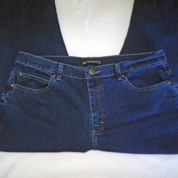 Lee Original Relaxed Straight Leg Jeans Dark Rinse, LIKE NEW - Picture 6 of 10